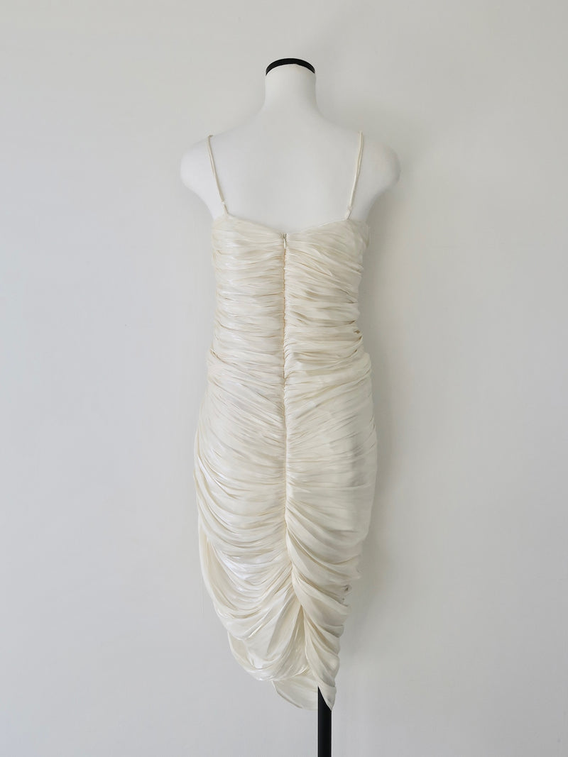 luminous gathered dress