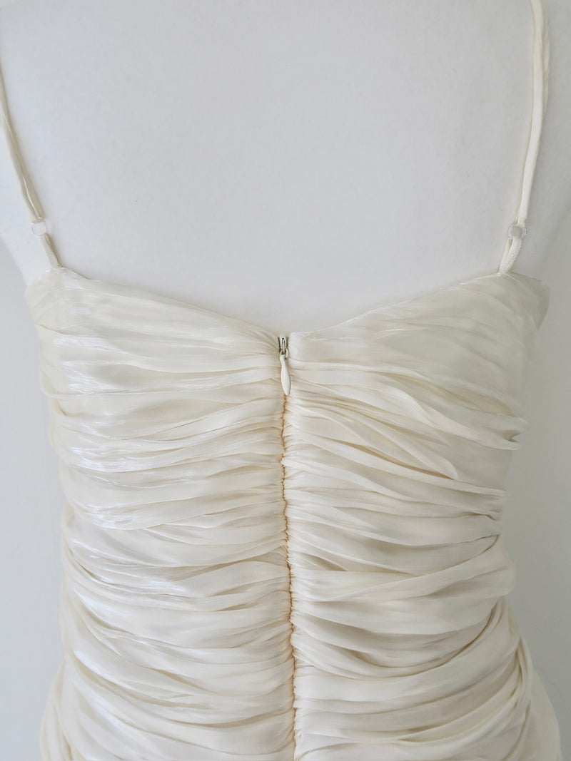 luminous gathered dress