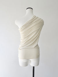 one shoulder drape top