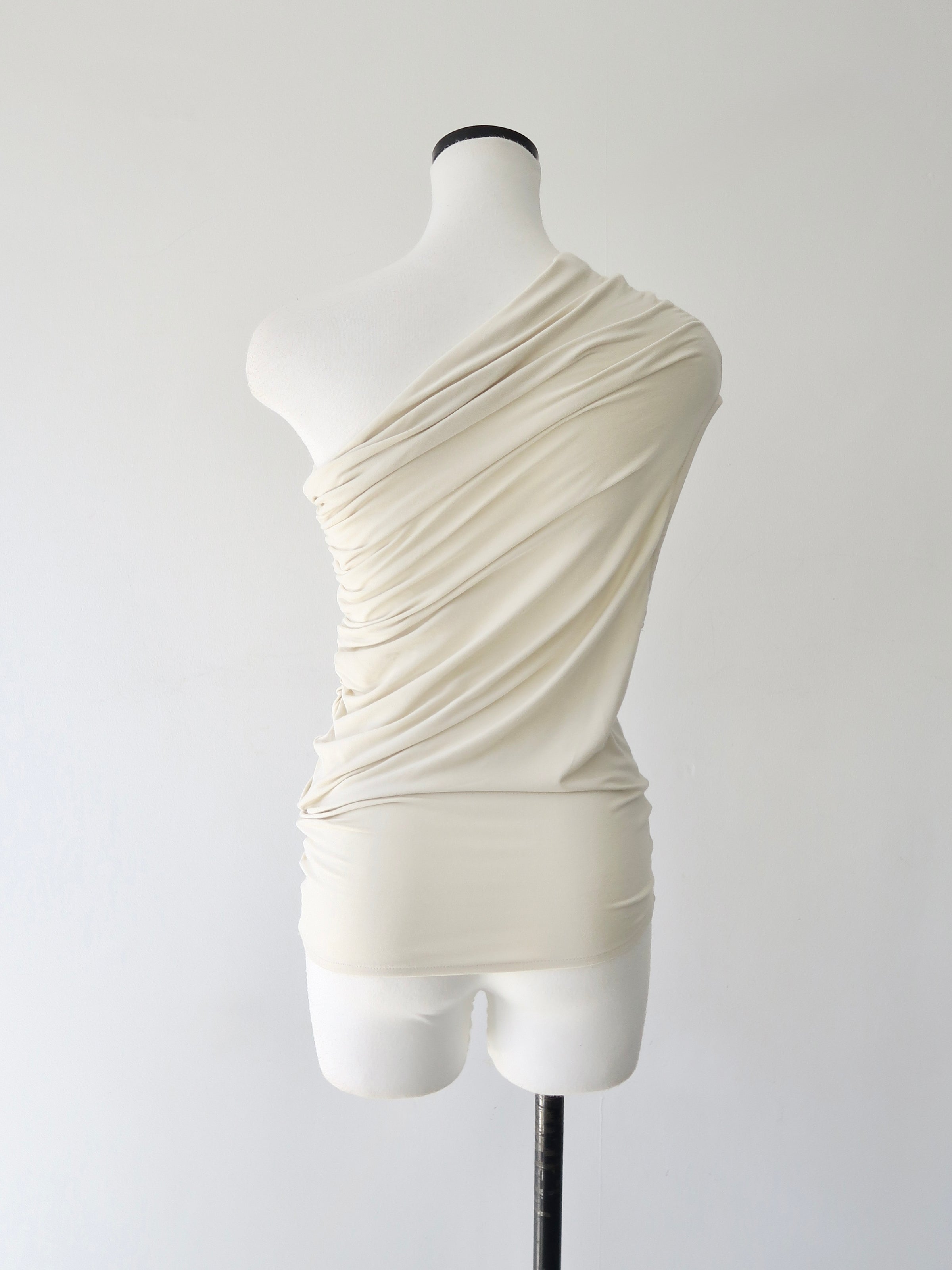 one shoulder drape top