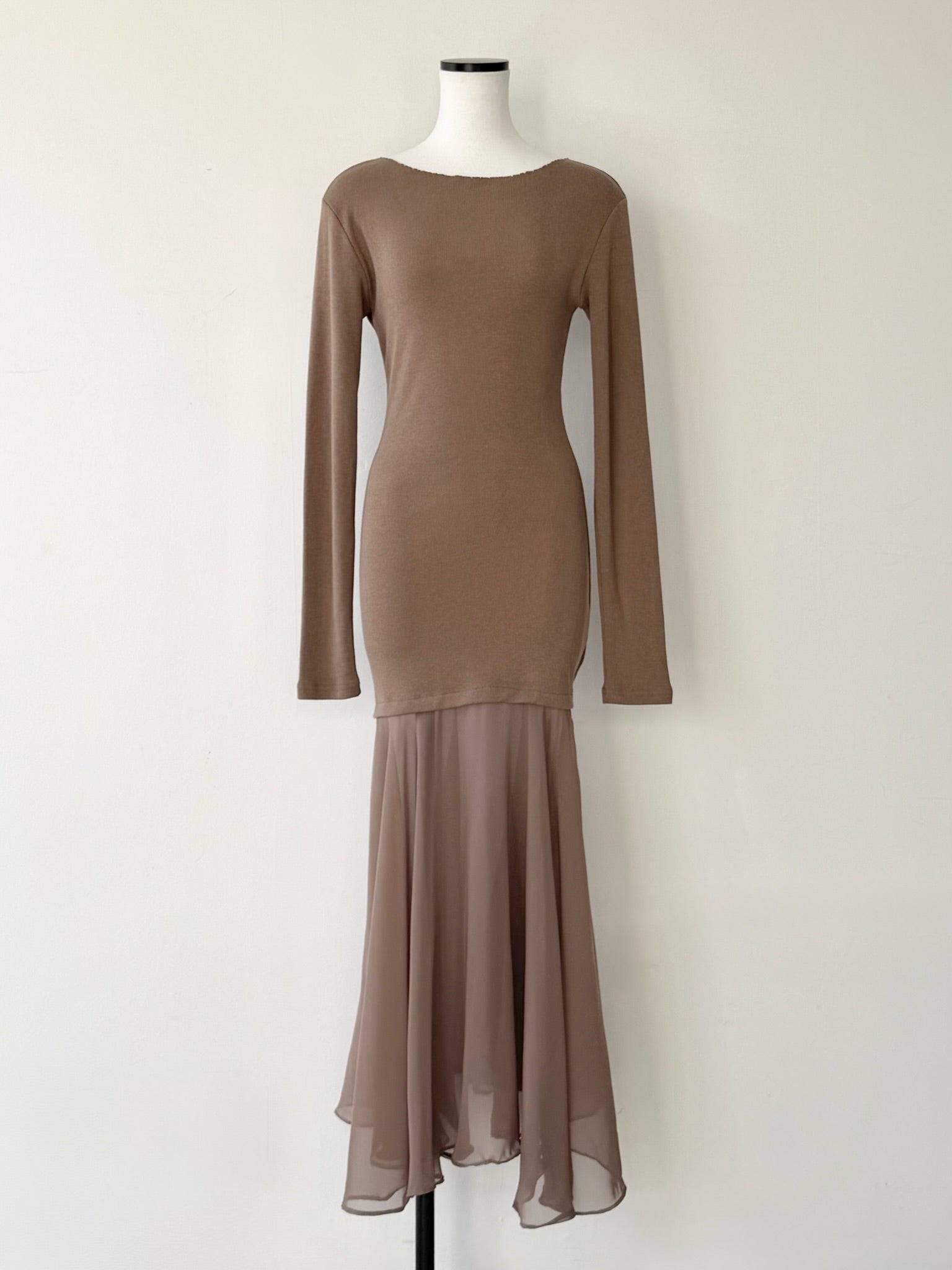 sheer layered maxi dress – célon