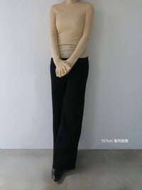 cashmere ribbed frill sleeve top