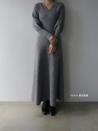 design neck flared long dress