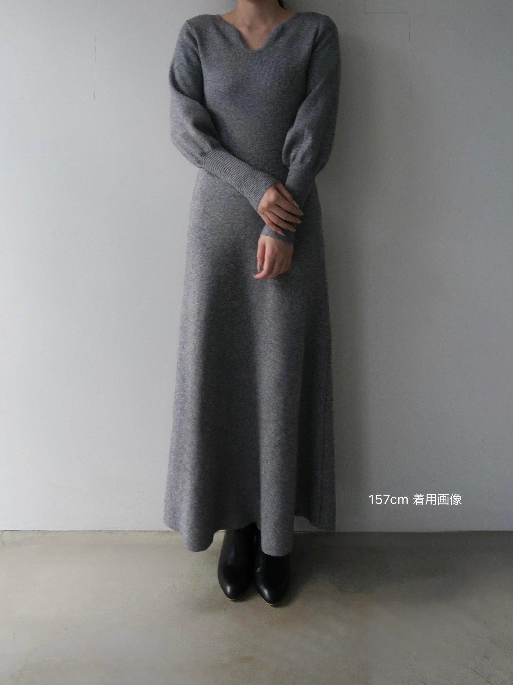 design neck flared long dress