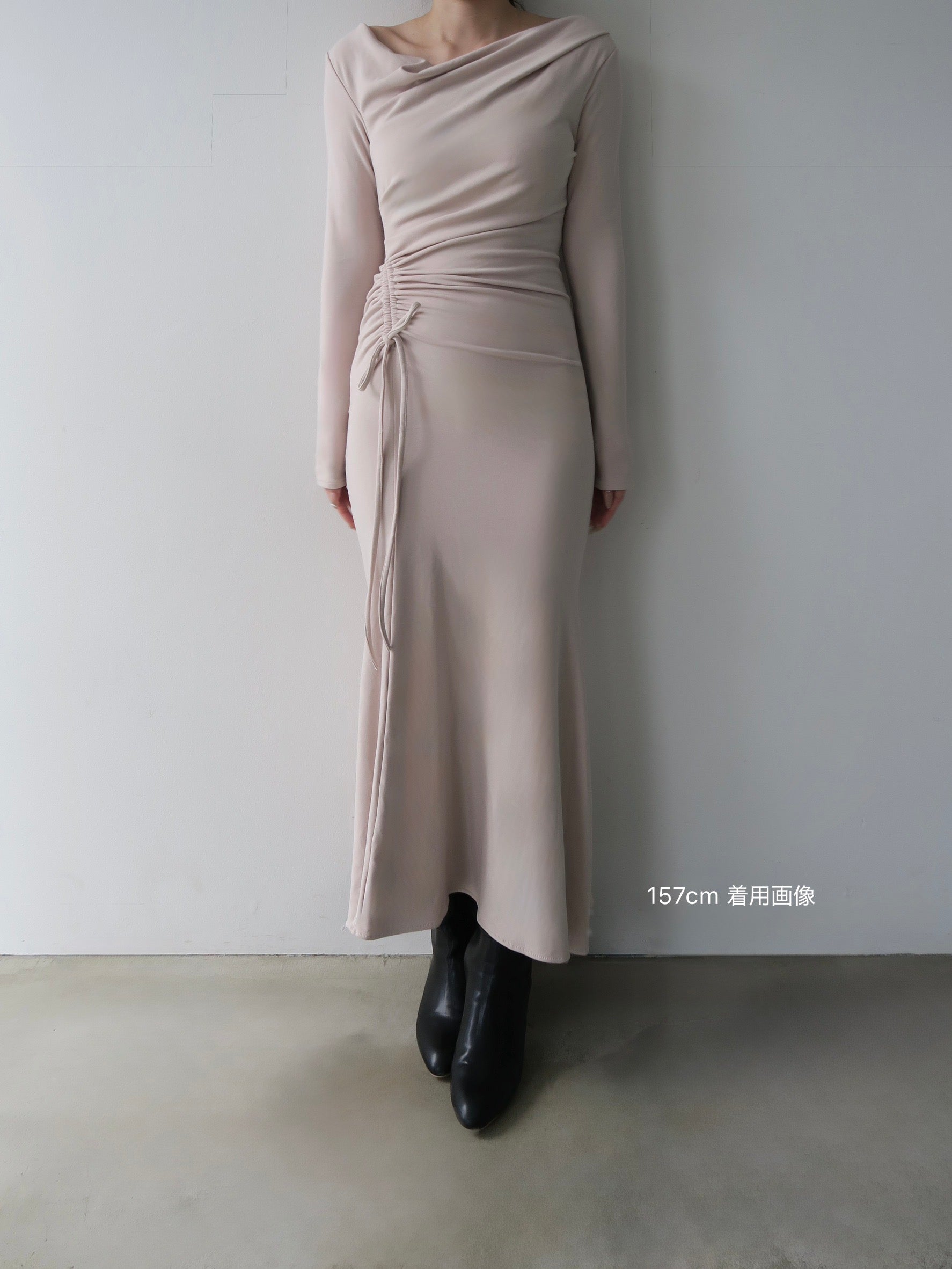 luxe shirring asymmetric dress