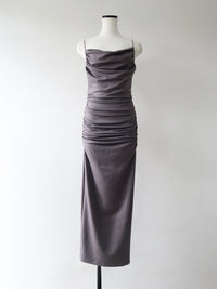 sleek draped maxi dress