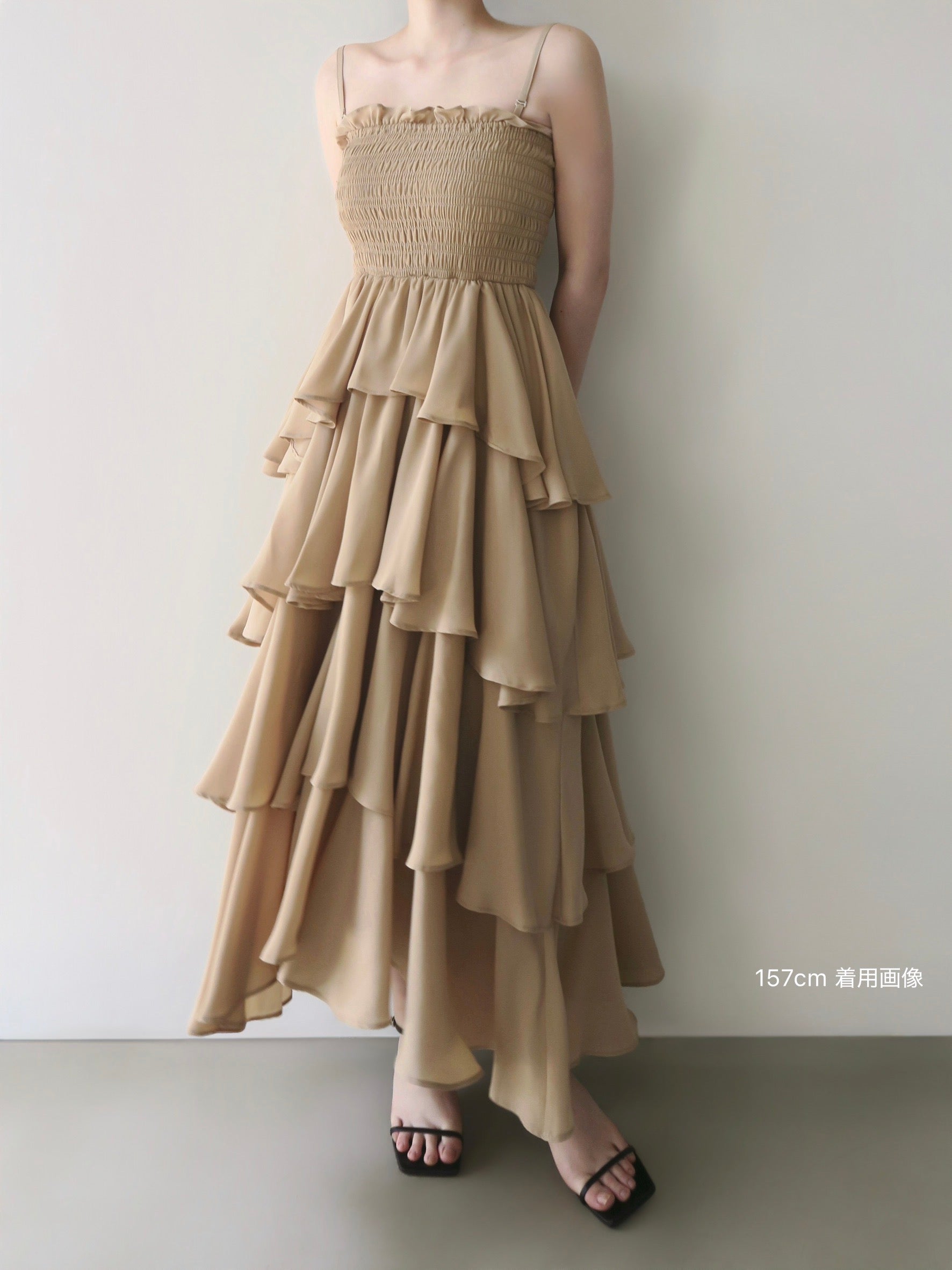 最終お値下け celon frill tiered maxi dress S frill tiered maxi dress – célon