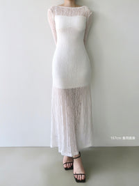 romantic lace sheer back dress