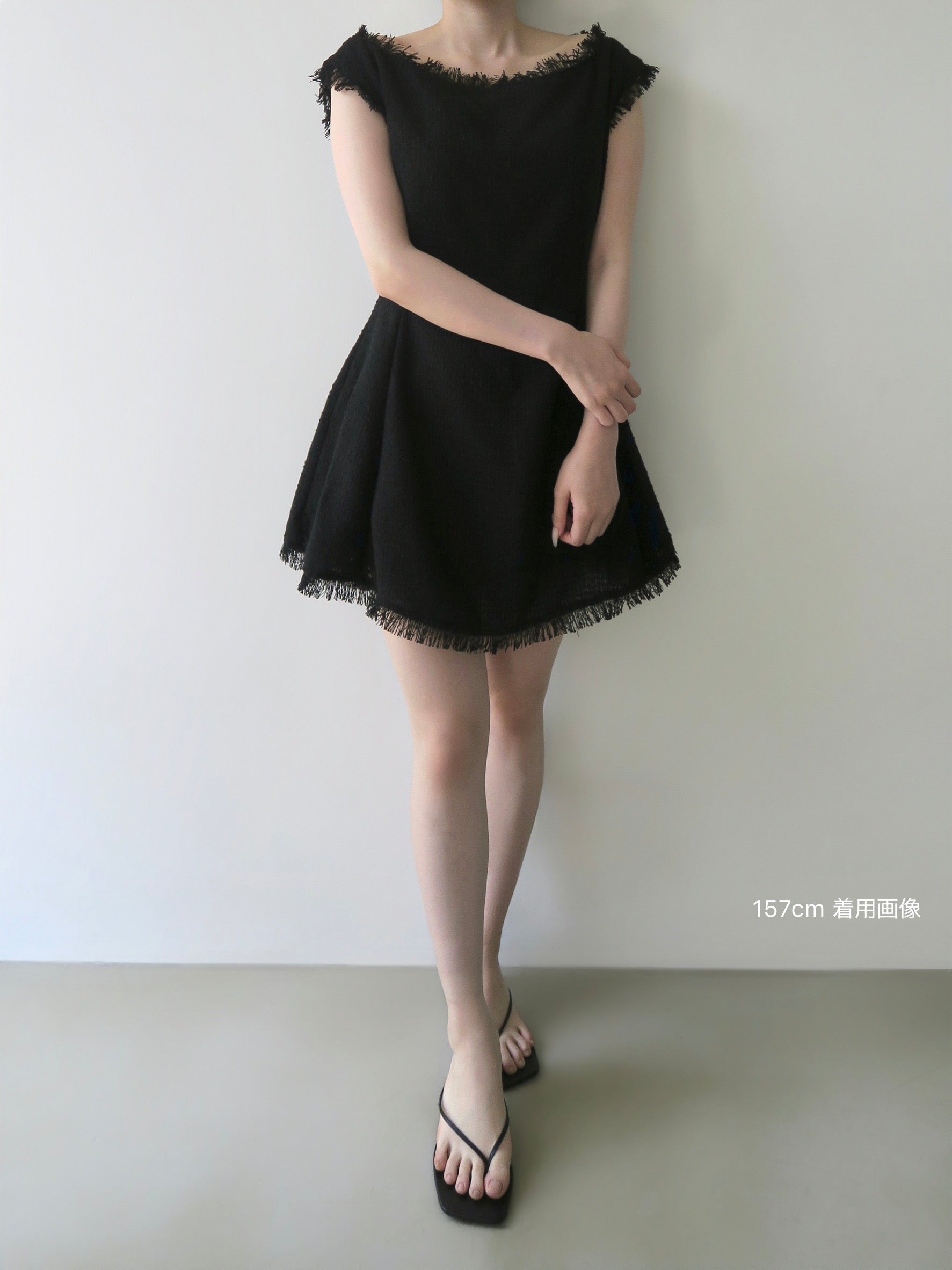 boat neck tweed mini dress (POP UP)