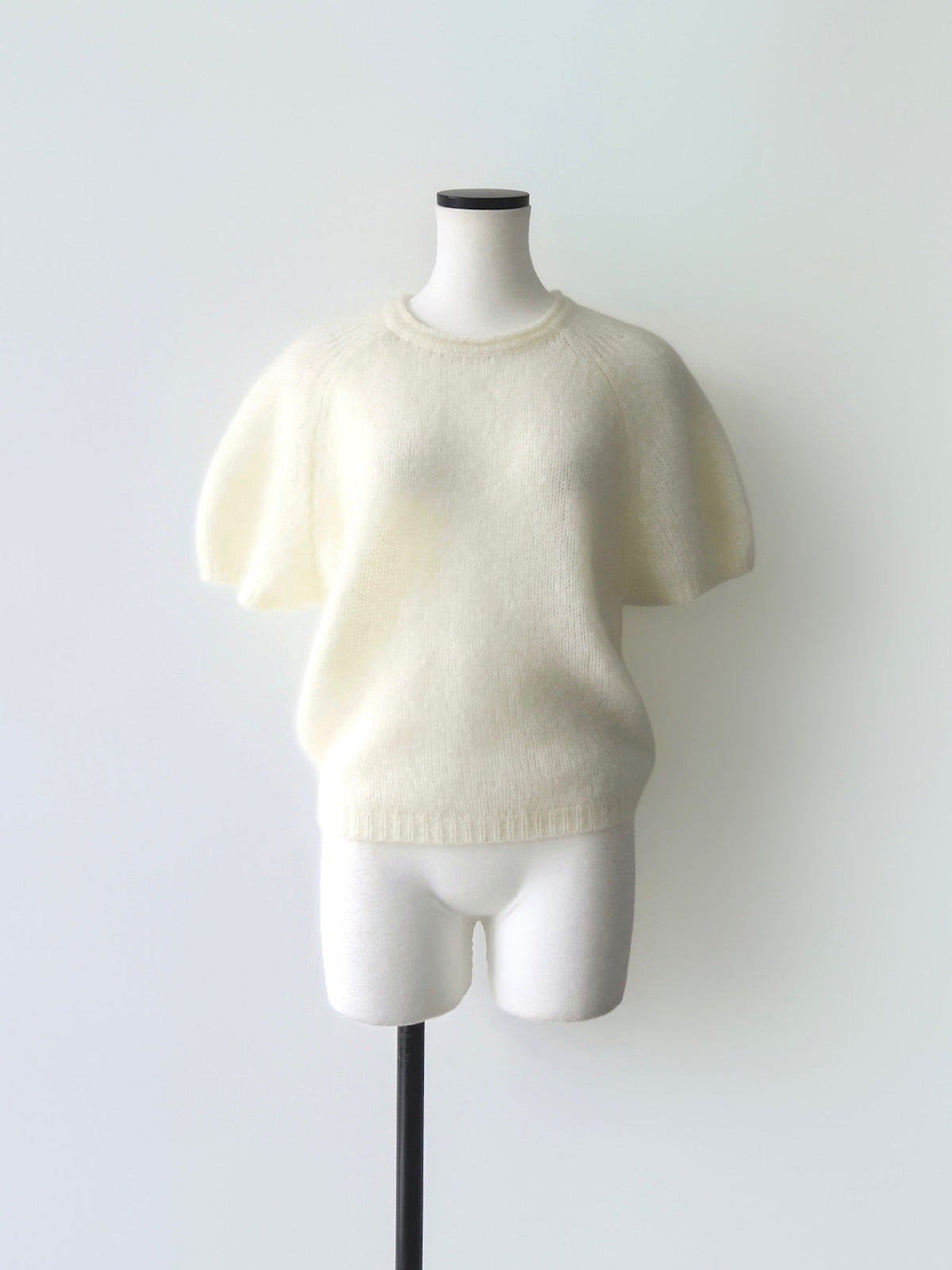 wool mohair short sleeve knit