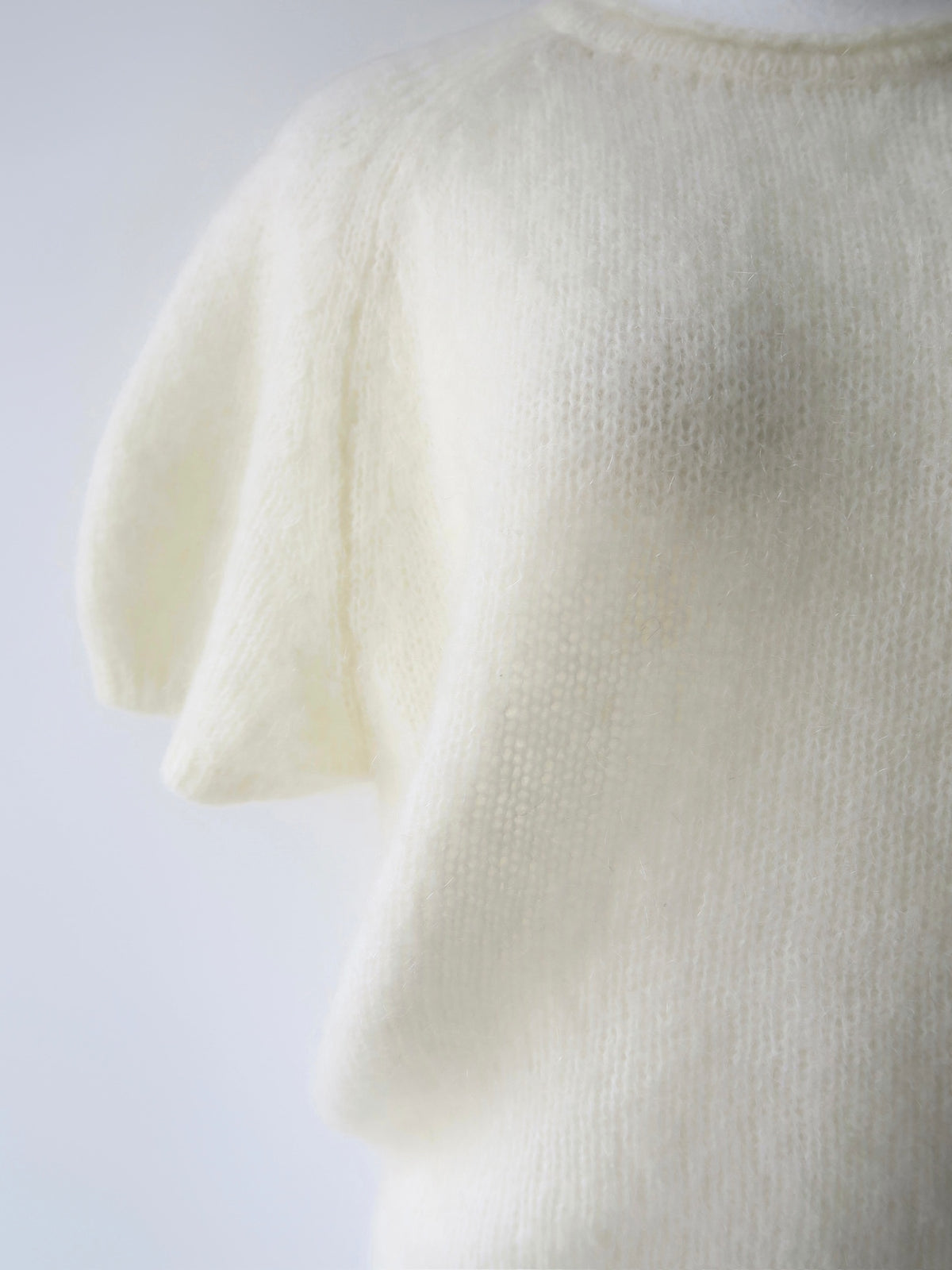 wool mohair short sleeve knit