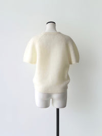 wool mohair short sleeve knit