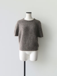 wool mohair short sleeve knit