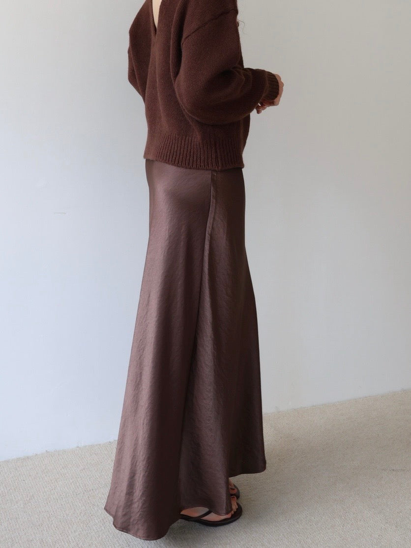 satin bias maxi skirt