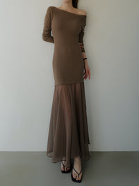sheer layered maxi dress