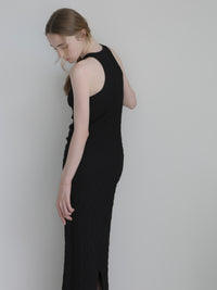 halter neck textured maxi dress