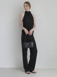 satin fluid line slacks