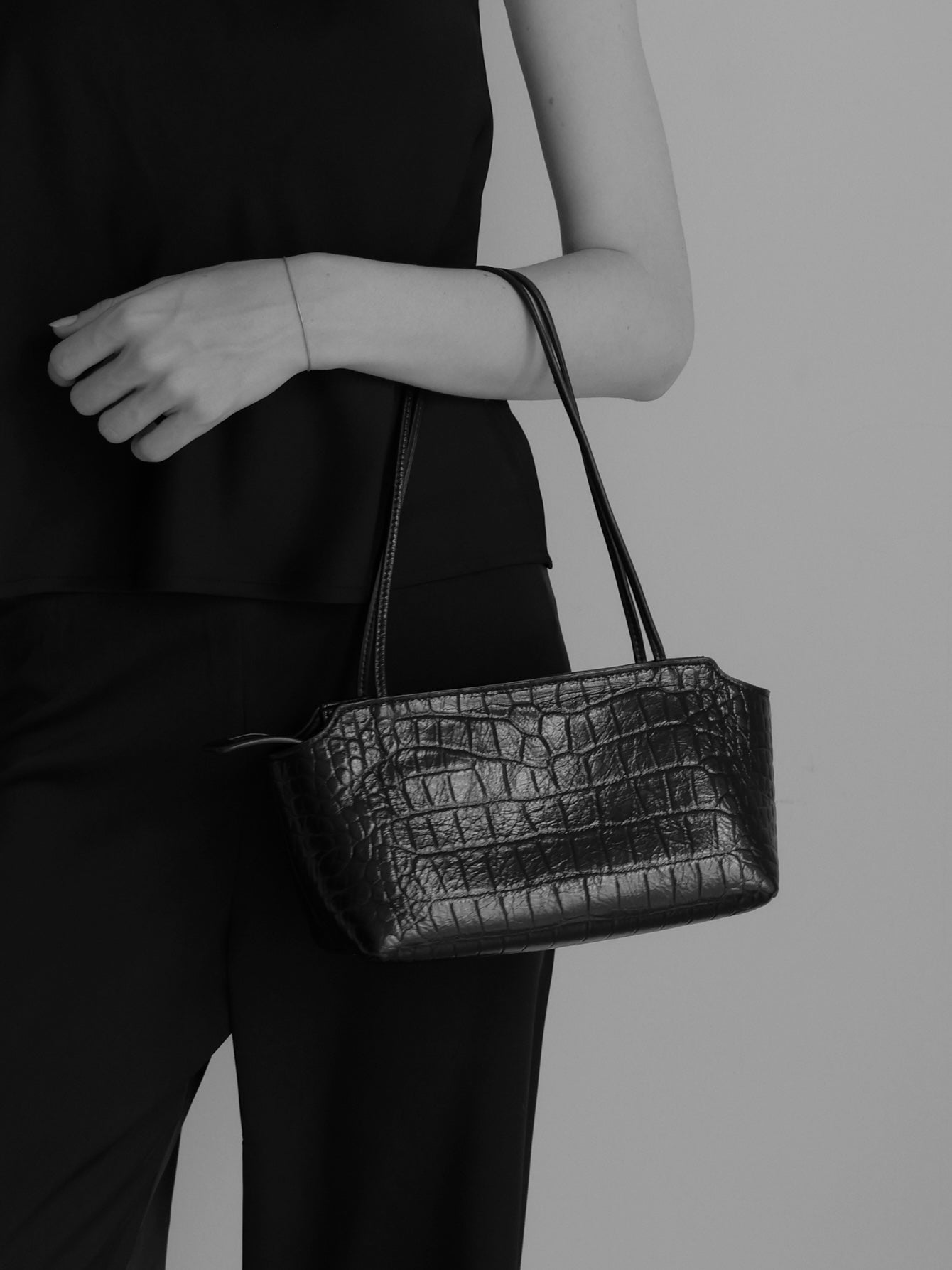 cow leather thin strap bag