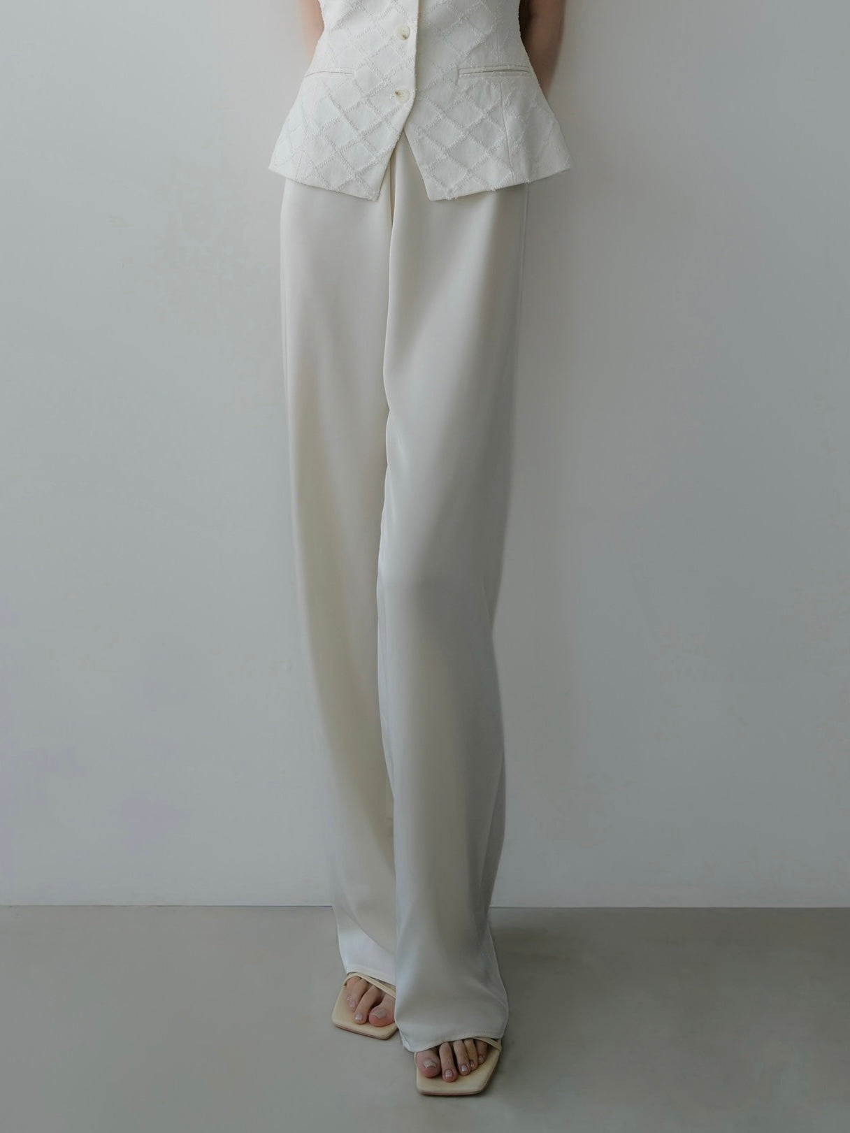 satin fluid line slacks