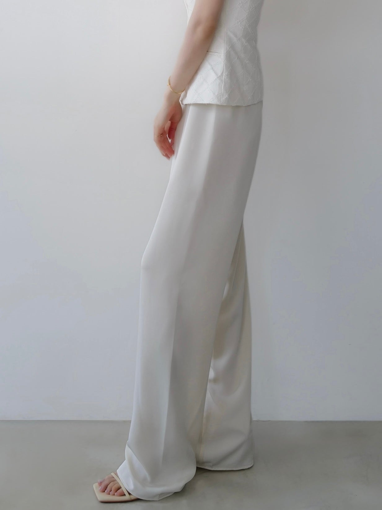 satin fluid line slacks