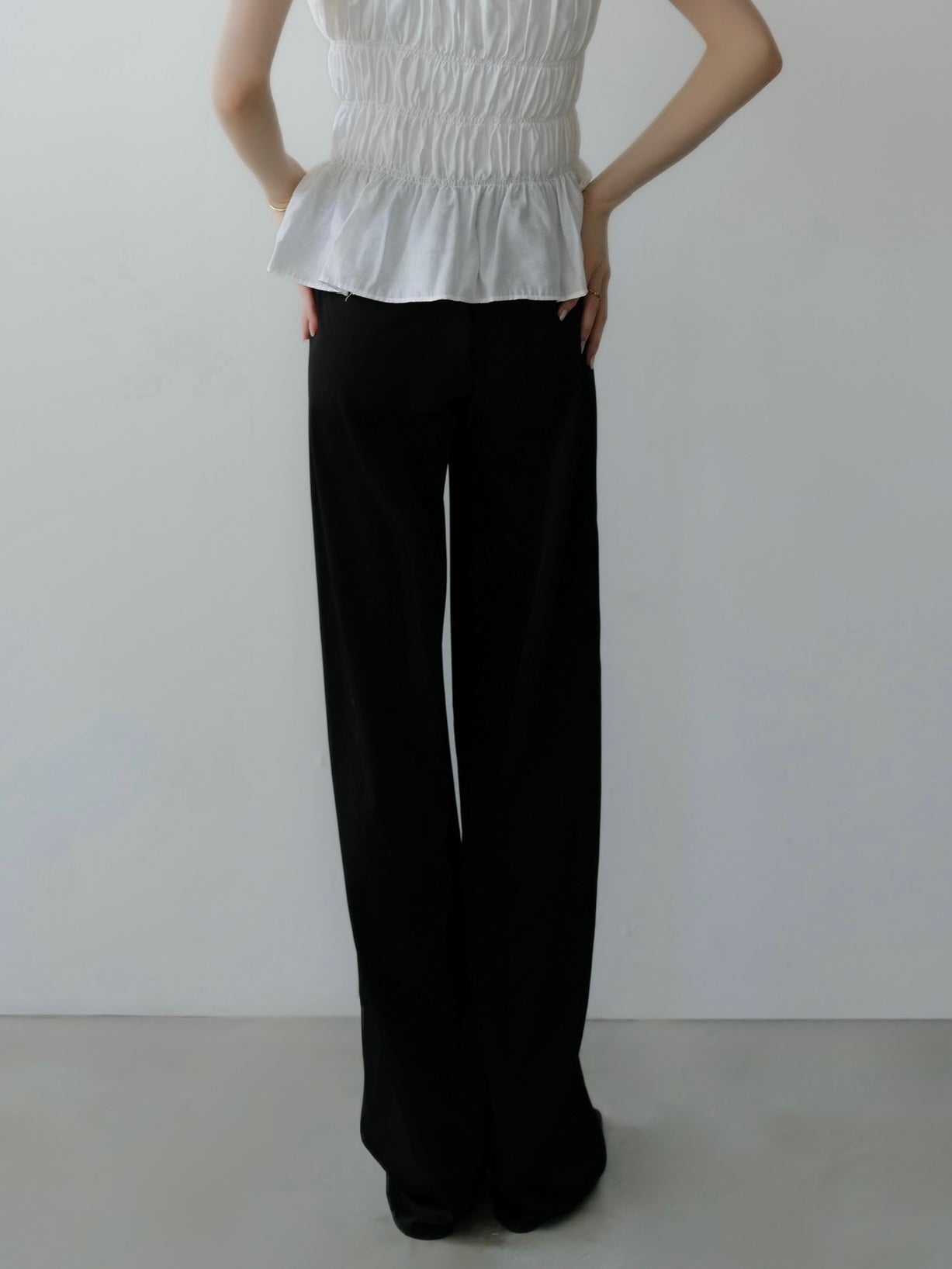 satin fluid line slacks