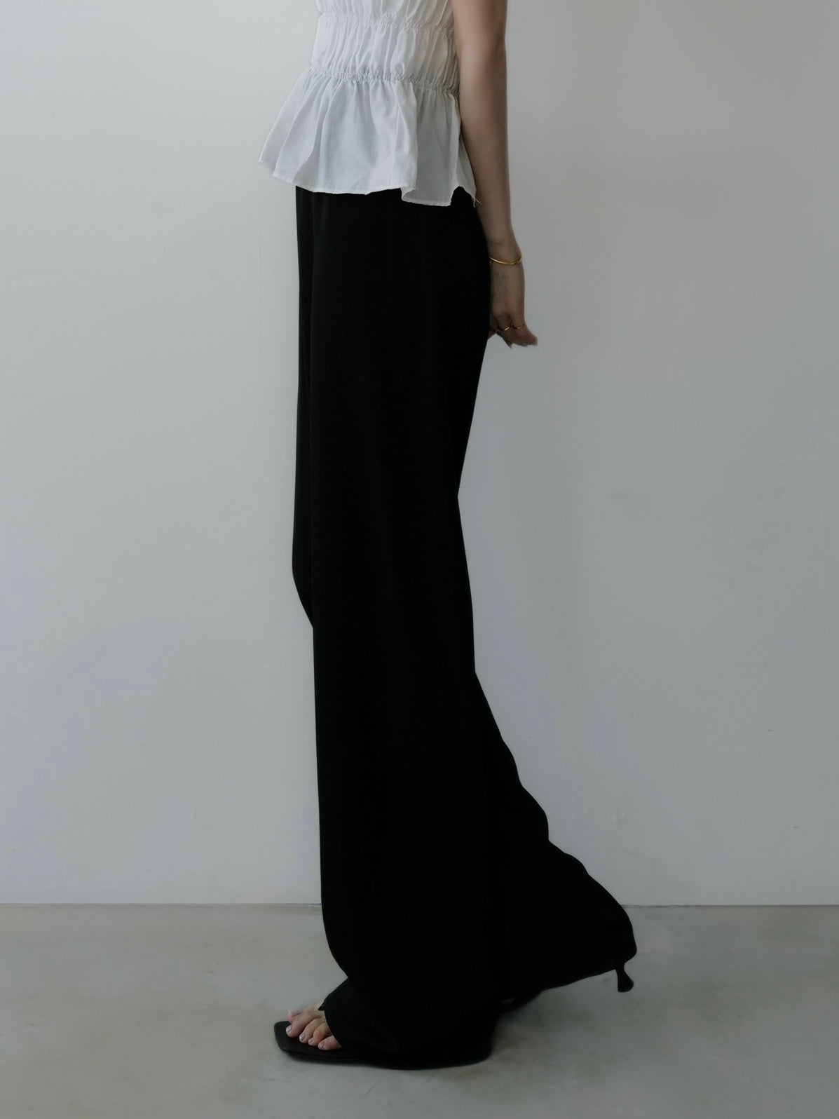 satin fluid line slacks