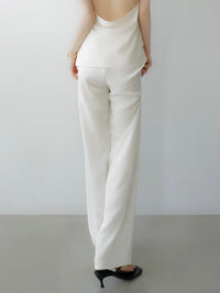 satin fluid line slacks