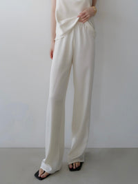 satin fluid line slacks