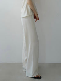 satin fluid line slacks