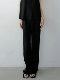 satin fluid line slacks