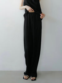 satin fluid line slacks