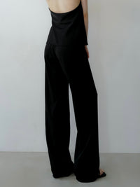 satin fluid line slacks