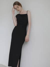 asymmetry drape cami dress