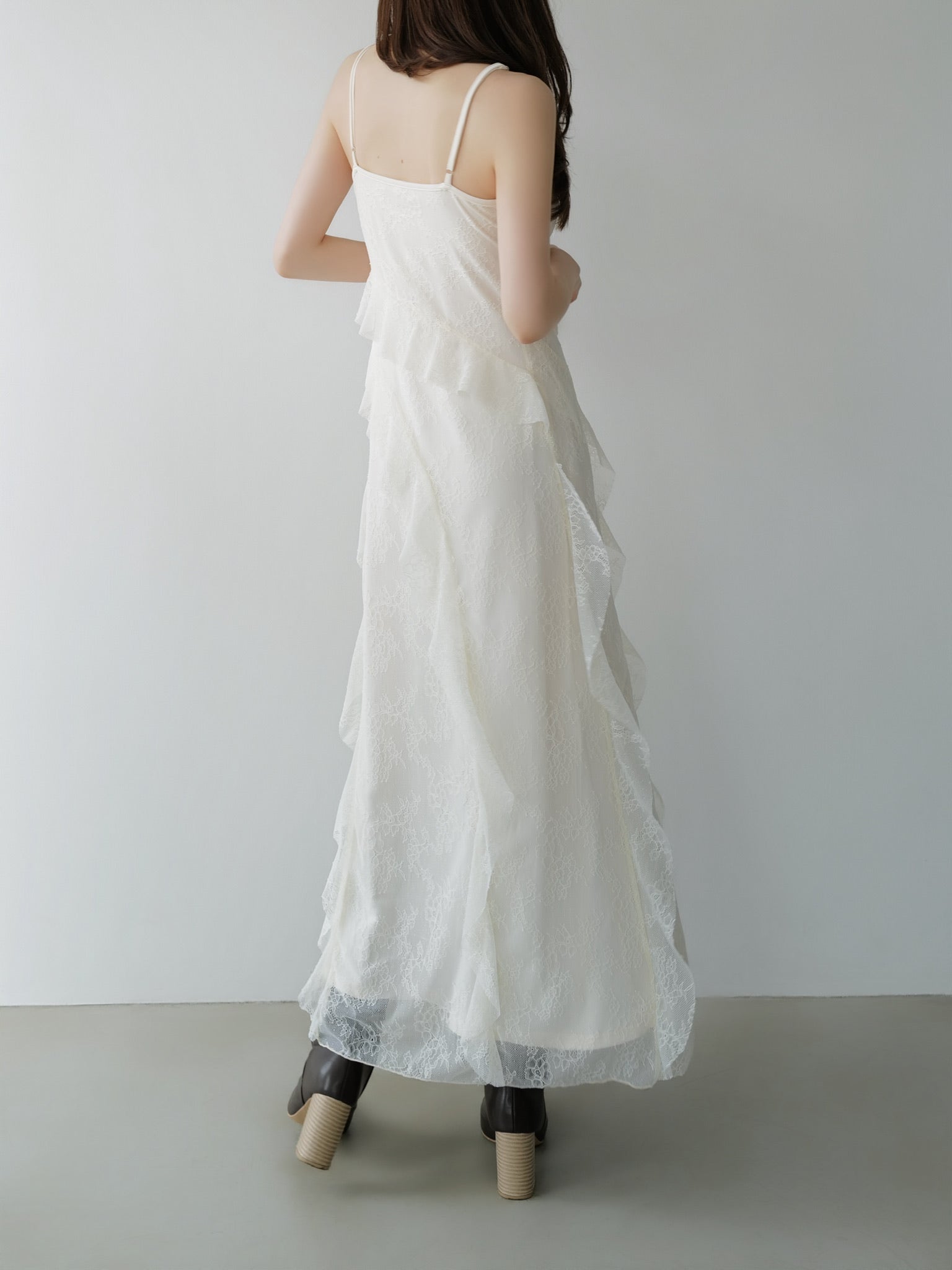 ruffle lace cami dress