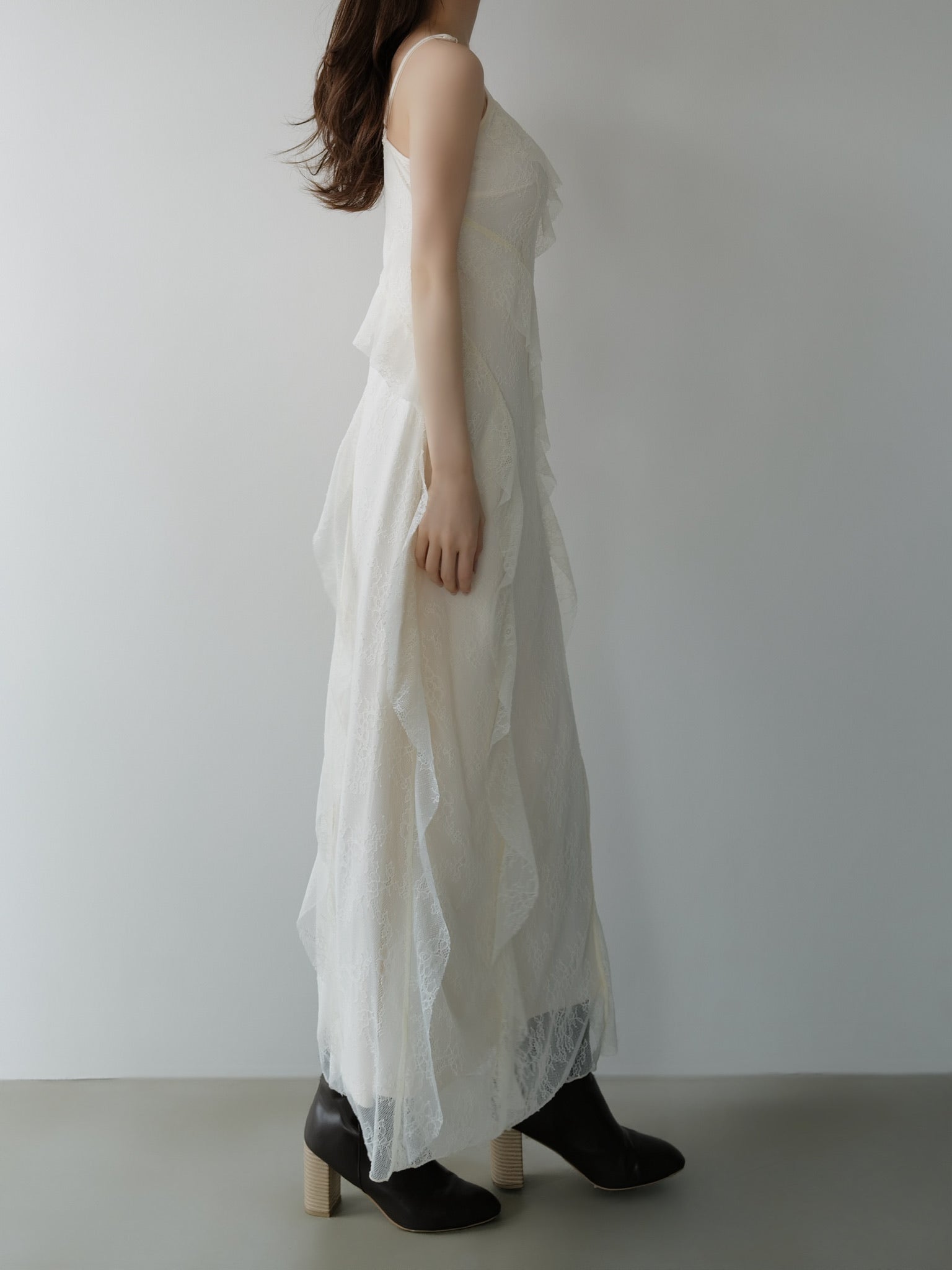 ruffle lace cami dress