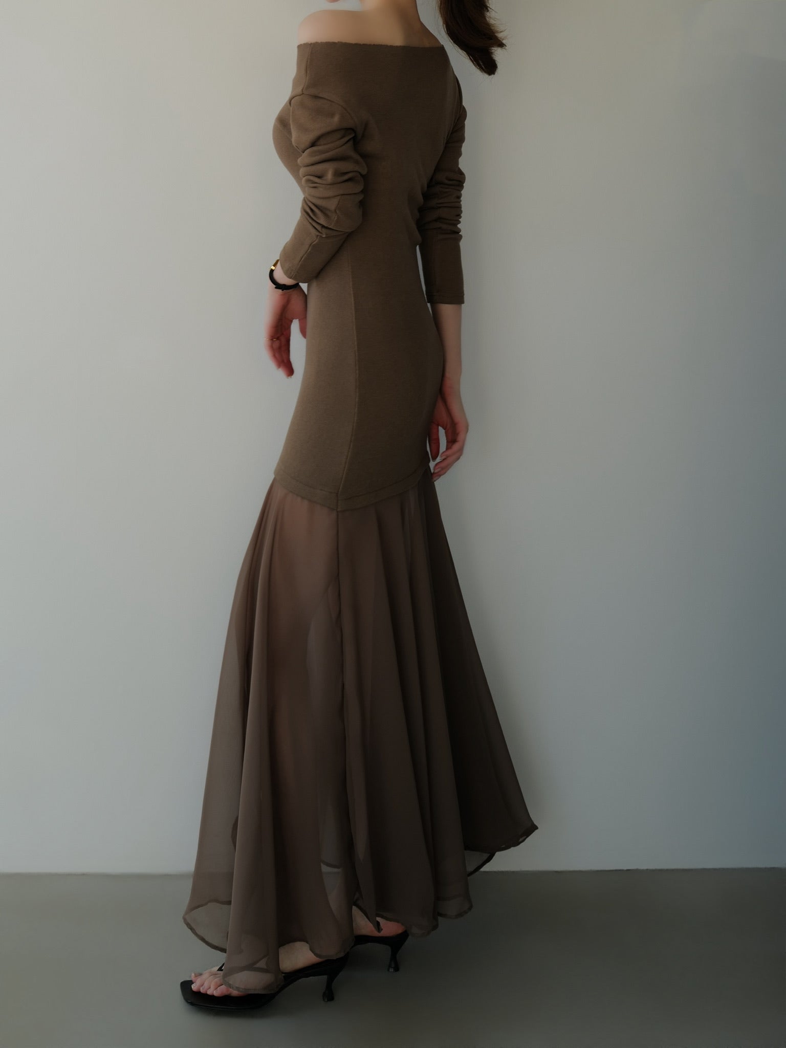 sheer layered maxi dress – célon