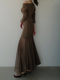 sheer layered maxi dress