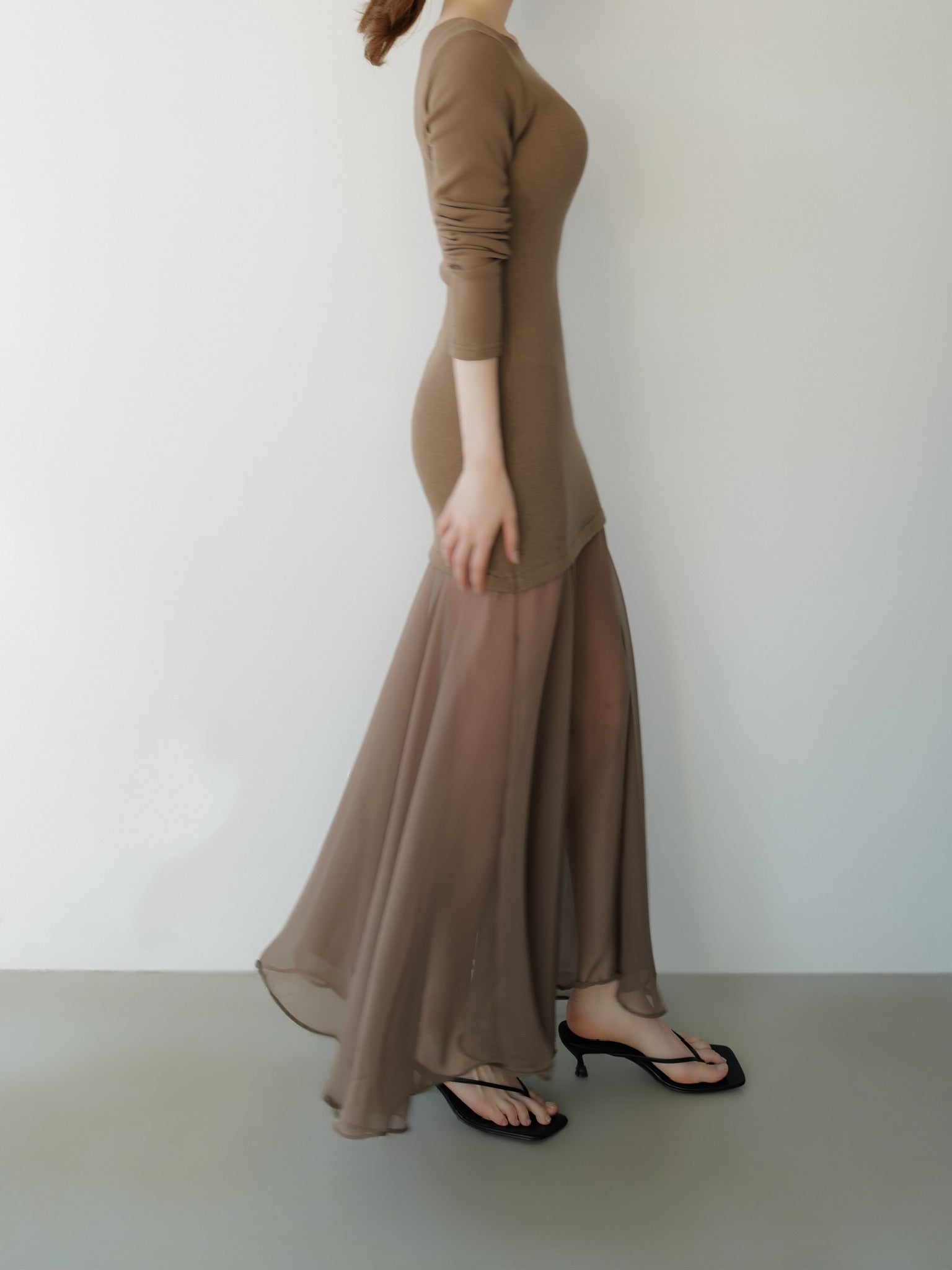 sheer layered maxi dress – célon