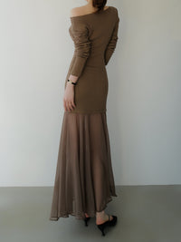 sheer layered maxi dress