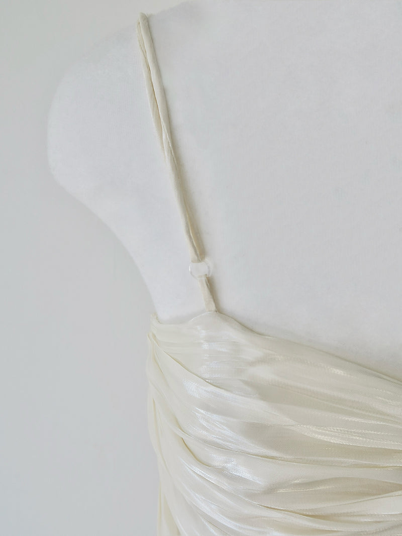 luminous gathered dress