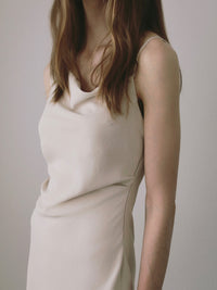 asymmetry drape cami dress