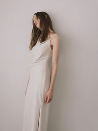 asymmetry drape cami dress