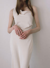 asymmetry drape cami dress