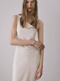 asymmetry drape cami dress