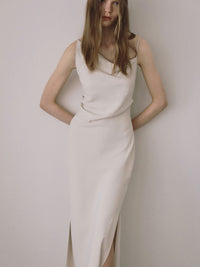 asymmetry drape cami dress