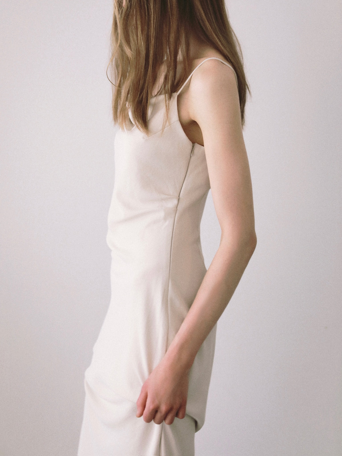 asymmetry drape cami dress
