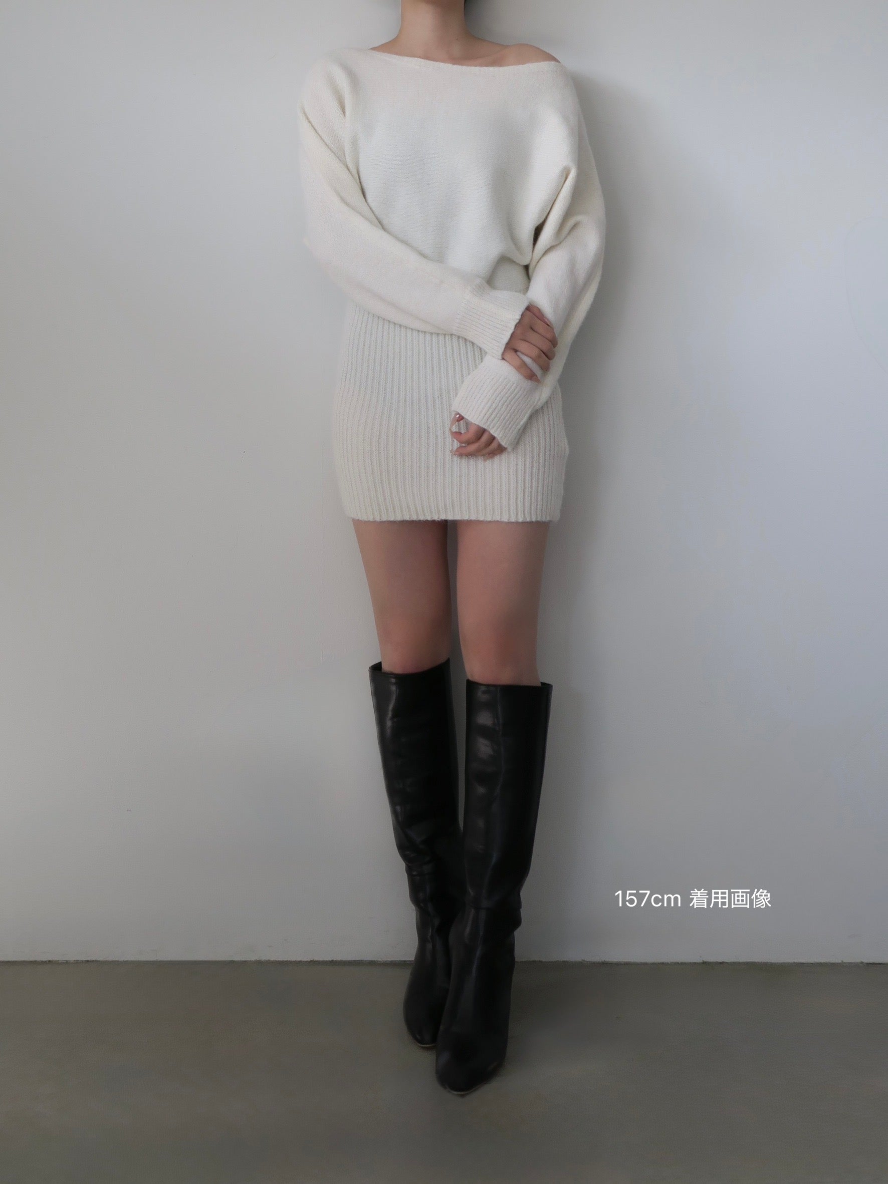 one shoulder knit mini dress