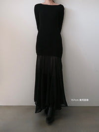 sheer layered maxi dress