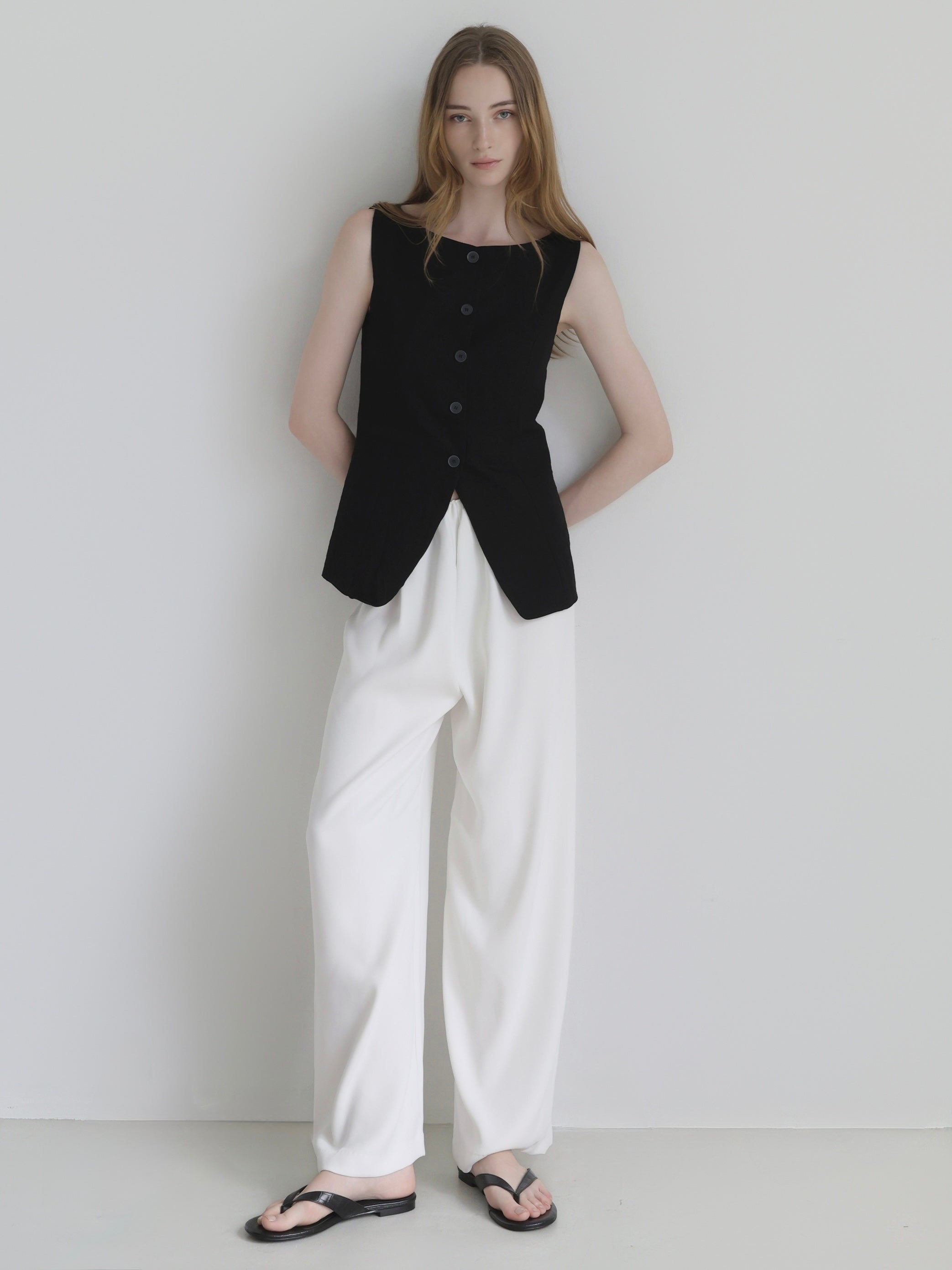 minimal button vest