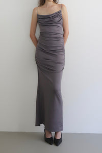 sleek draped maxi dress
